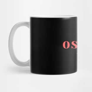 Osaka Japan Simple Text Red Design Mug